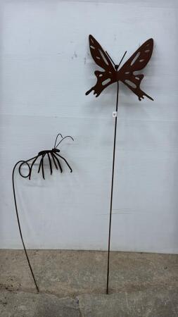(2) METAL YARD ART PIECES
