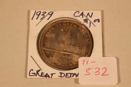 1939 Canadian Silver Dollar, Uncirculated