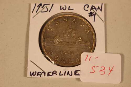 1951 Canadian Silver Dollar, Fill Waterlines