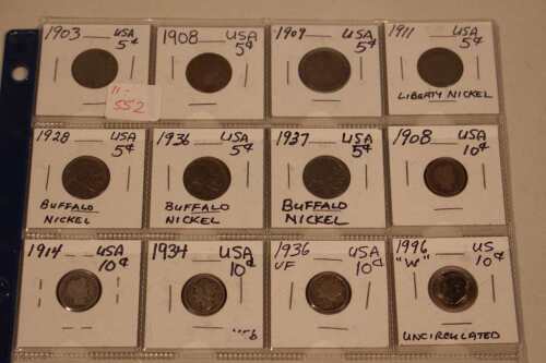 12 USA Nickels & Dimes