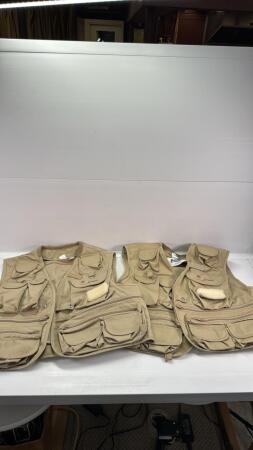 (2) LARGE MULTI POCKET CANVAS STYLE VESTS