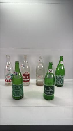 (6) LARGE KIST SOFT DRINK BOTTLES