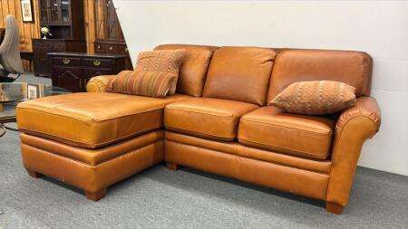 LEATHER LA-Z-BOY WITH CHAISE LOUNGE