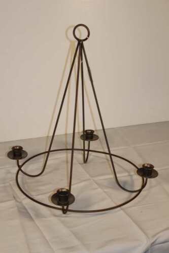 Hanging Iron Candle Stick Holder, 19" Tall