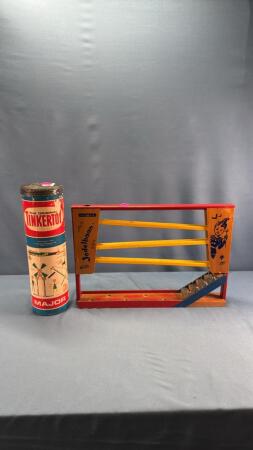 TINKER TOY SET & JODELBAAN MARBLE GAME