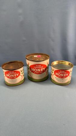 (3) HONEY TINS FROM W.S. HIGGINS WROXETER