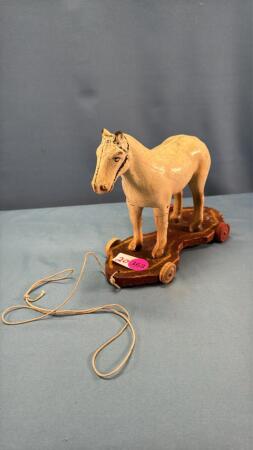 WOODEN HORSE PULL TOY