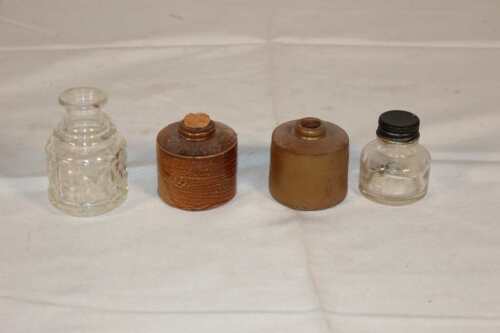 Pottery and Glass Ink Wells