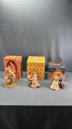 (3) TREASURED MEMORIES FIGURINES
