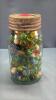 QUART JAR OF MARBLES