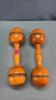 PAIR OF WOODEN BARBELLS - 2