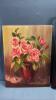 ROSES IN VASE OIL PAINTING ON BOARD - 2