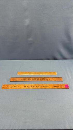 (3) WOODEN RULERS
