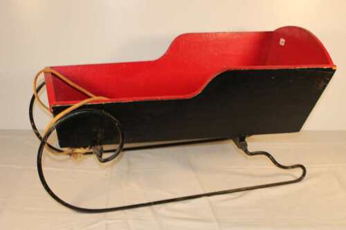 Old Wooden Sleigh with Steel Runners, 32" Long