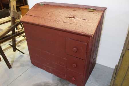 Slant Front Storage Box With 3 Drawers