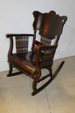 Ornate Wooden Rocking Chair