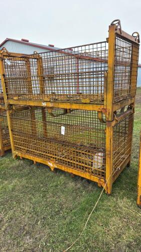 PAIR OF STEEL 80IN X 38IN X 32IN STACKING CRATES