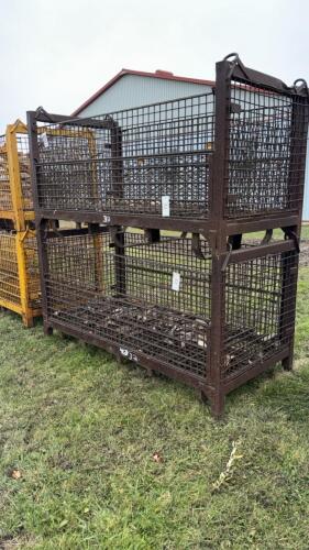 PAIR OF STEEL 80IN X 38IN X 32IN STACKING CRATES