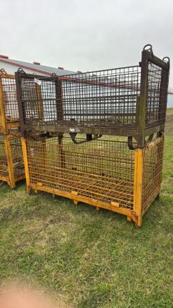 PAIR OF STEEL 80IN X 38IN X 32IN STACKING CRATES