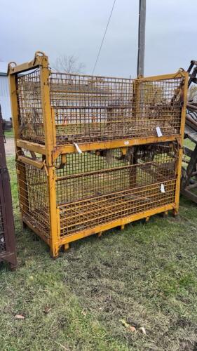 PAIR OF STEEL 80IN X 38IN X 32IN STACKING CRATES