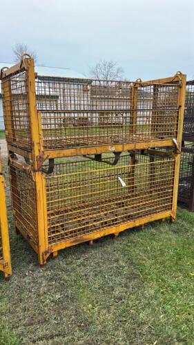 PAIR OF STEEL 80IN X 38IN X 32IN STACKING CRATES
