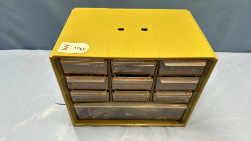 10 Drawer Plastic Hardware Bin with Contents