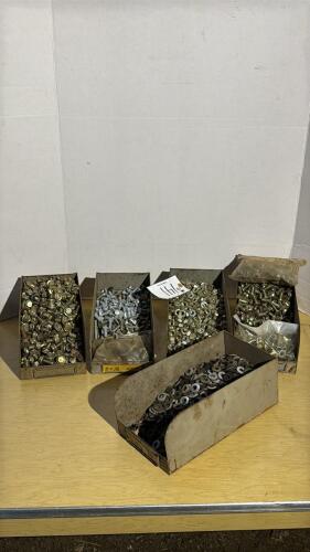 Hardware Lot with 5 Metal Bins