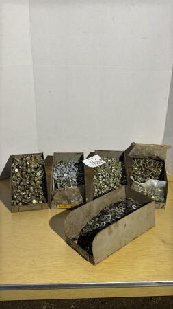 Hardware Lot with 5 Metal Bins