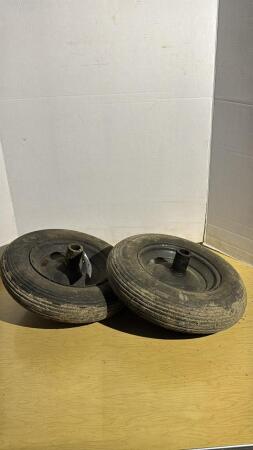 2 Flat Free Tires on Rims
