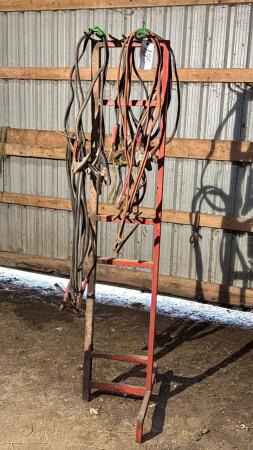 Metal Stand and 3 Booster Cables