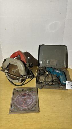 Milwaukee Skill Saw and Makita Hammer Drill