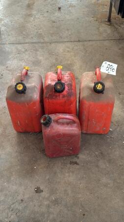 (3) 2.5 Gallon, (1) 1 Gallon Gas Cans