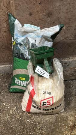 Grass Seed, Urea Fertilizer, Hand Spreader