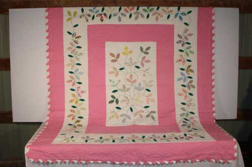 Quilt, Flower Garden, Appliqued, Hand Quilted