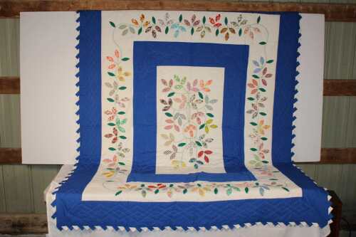 Quilt, Flower Garden, Appliqued, Hand Quilted