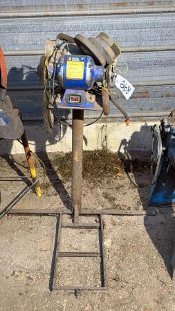 2 Bench Grinders on Stand
