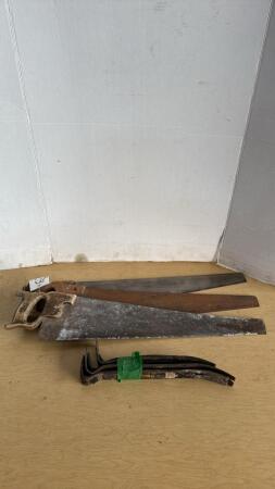 (3) Handsaws and (5) Pry Bars