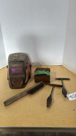 Welding Helmet, Soap Stone, Chipping Hammers, Etc.