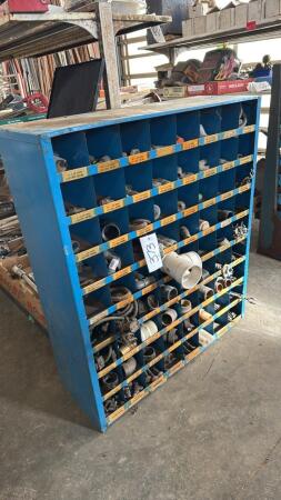 Metal Bolt Bin With Contents