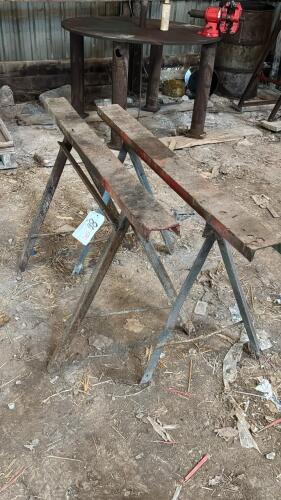 PAIR OF STEEL SAWHORSES