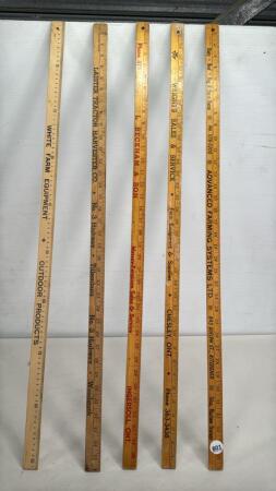 (5) FARM RELATED YARDSTICKS - SEE PHOTOS