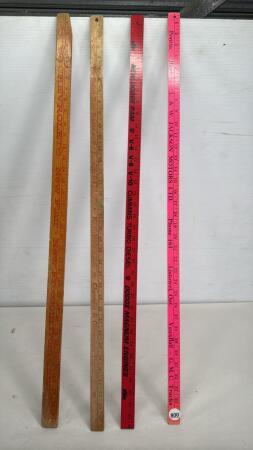 (4) CAR & TRUCK RELATED YARDSTICKS - SEE PHOTOS