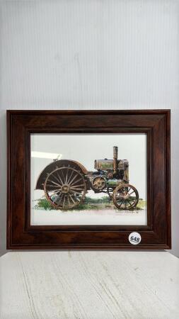 FRAMED VINTAGE JOHN DEERE TRACTOR
