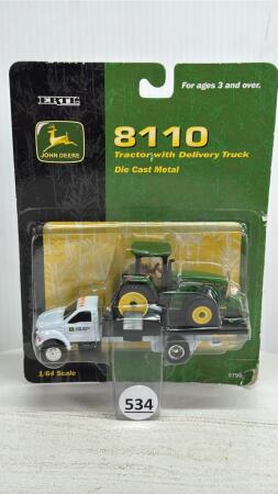 JOHN DEERE DELIVERY TRUCK WITH JD 8110 TRACTOR