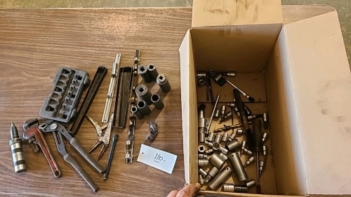 Lot of Sockets, Visegrips, Pliers, Etc.