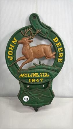 JOHN DEERE CAST IRON REPRO BILL HOLDER