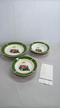 JOHN DEERE 4 PLACE SETTING OF DISHES