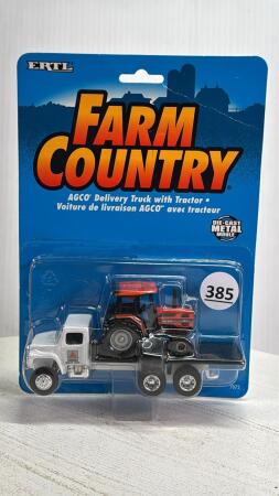 AGCO DELIVERY TRUCK WITH AGCO ALLIS 6670 TRACTOR