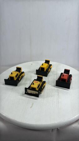 (4) 4IN LONG TIN TONKA DOZERS