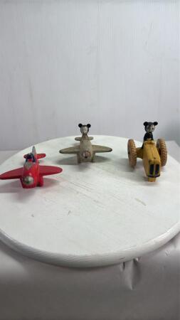 (3) RUBBER MICKEY MOUSE TOYS